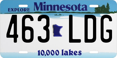 MN license plate 463LDG