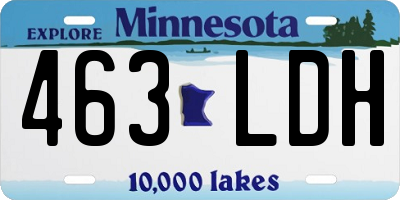 MN license plate 463LDH