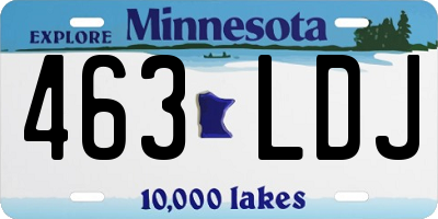 MN license plate 463LDJ