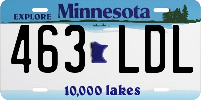 MN license plate 463LDL