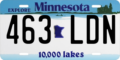 MN license plate 463LDN
