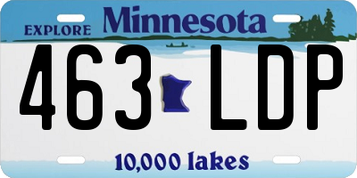 MN license plate 463LDP