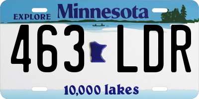 MN license plate 463LDR
