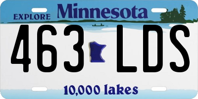 MN license plate 463LDS