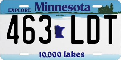 MN license plate 463LDT