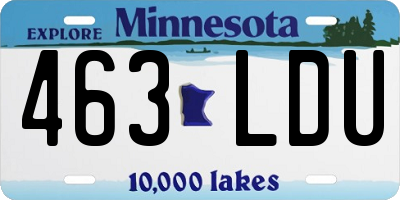 MN license plate 463LDU