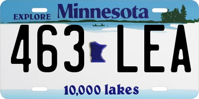 MN license plate 463LEA