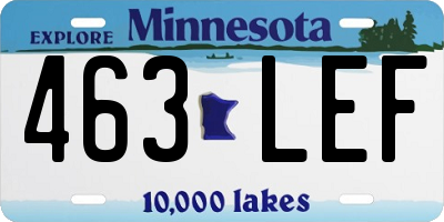 MN license plate 463LEF