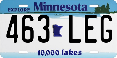 MN license plate 463LEG