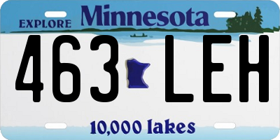 MN license plate 463LEH