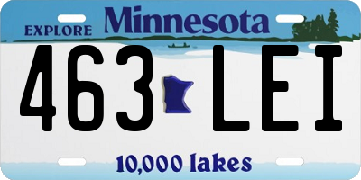 MN license plate 463LEI