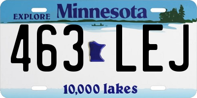 MN license plate 463LEJ