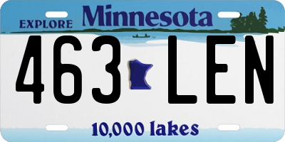 MN license plate 463LEN
