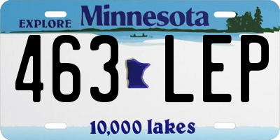MN license plate 463LEP