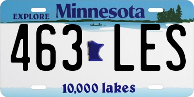 MN license plate 463LES