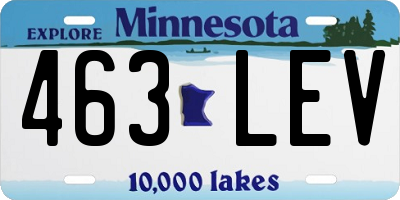 MN license plate 463LEV