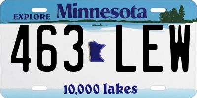MN license plate 463LEW