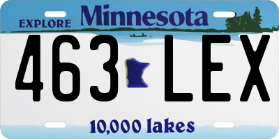 MN license plate 463LEX