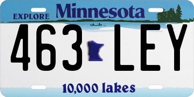 MN license plate 463LEY