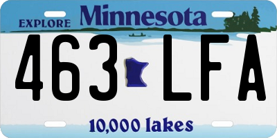 MN license plate 463LFA