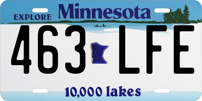 MN license plate 463LFE