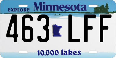 MN license plate 463LFF
