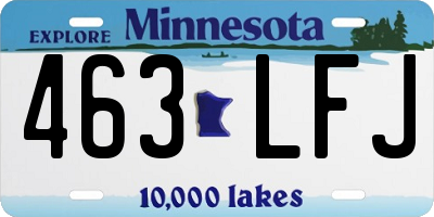 MN license plate 463LFJ