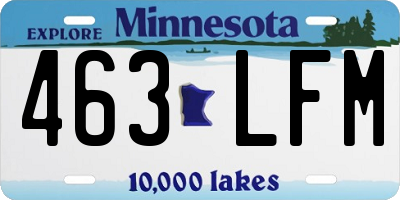 MN license plate 463LFM