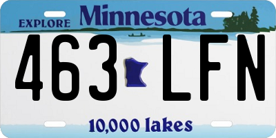 MN license plate 463LFN