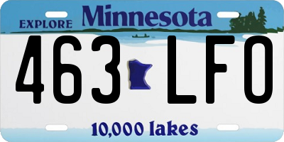 MN license plate 463LFO