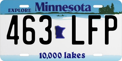MN license plate 463LFP