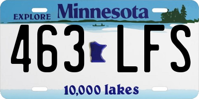 MN license plate 463LFS