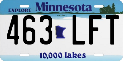 MN license plate 463LFT