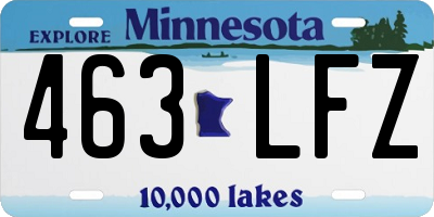 MN license plate 463LFZ