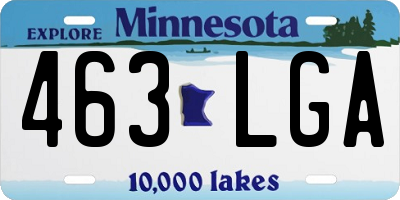MN license plate 463LGA