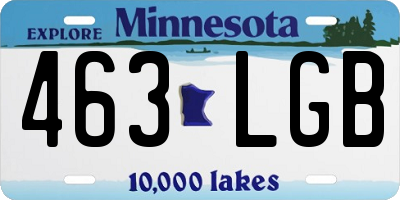 MN license plate 463LGB