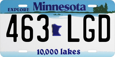 MN license plate 463LGD