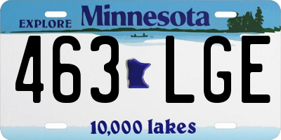 MN license plate 463LGE