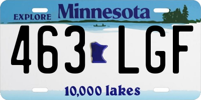 MN license plate 463LGF