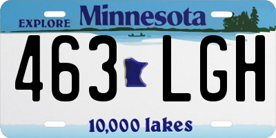 MN license plate 463LGH
