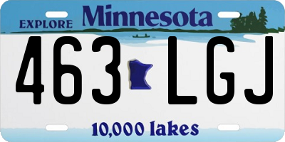MN license plate 463LGJ