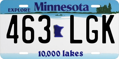 MN license plate 463LGK
