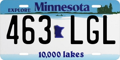 MN license plate 463LGL