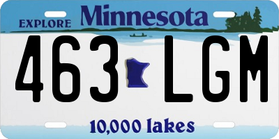 MN license plate 463LGM