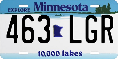 MN license plate 463LGR