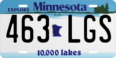 MN license plate 463LGS
