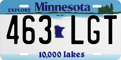 MN license plate 463LGT