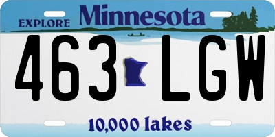MN license plate 463LGW