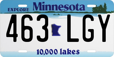 MN license plate 463LGY