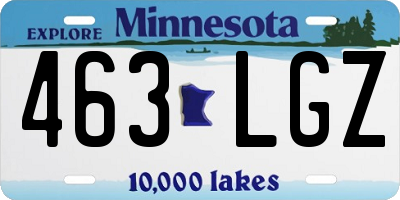 MN license plate 463LGZ